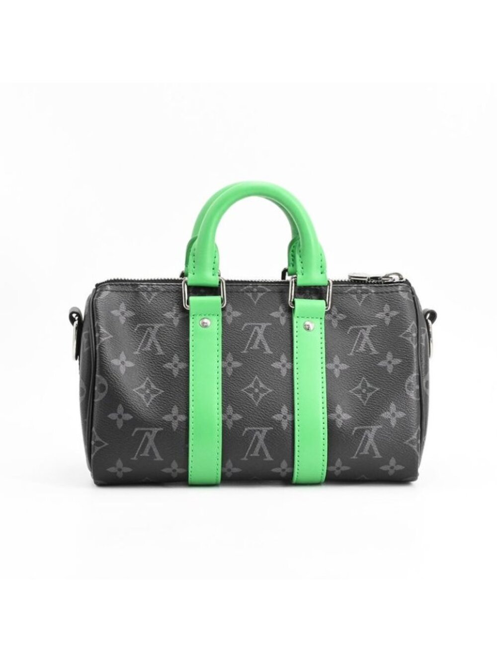 Louis Vuitton Handbag Keepall Bandouliere 25 Black Green - Picture 3 of 9